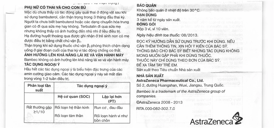 Bambec 10mg điều trị hen phế quản, viêm phế quản mãn tính (3 vỉ x 10 viên) - 5